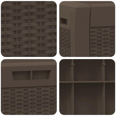 Ruskea puutarhan varastoarkku Iuri 119x48x60cm (polypropeeni)