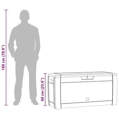 Antrasiitti puutarhan varastoarkku Iuri 119x48x60cm (polypropeeni)