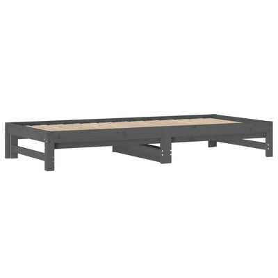 Sohvasänky ulosvedettävä harmaa 2x (90x200) cm täysi mänty