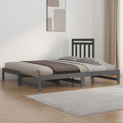 Sohvasänky ulosvedettävä harmaa 2x (90x200) cm täysi mänty