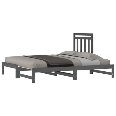 Sohvasänky ulosvedettävä harmaa 2x (90x200) cm täysi mänty