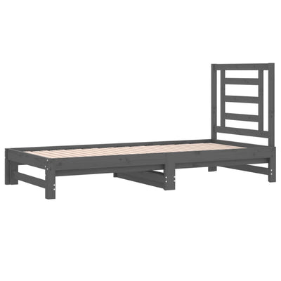 Sohvasänky ulosvedettävä harmaa 2x (90x200) cm täysi mänty