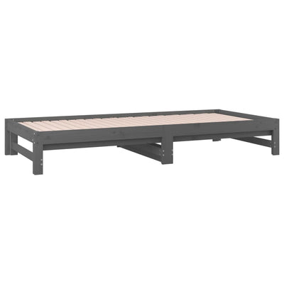 Sohvasänky ulosvedettävä harmaa 2x (90x200) cm täysi mänty