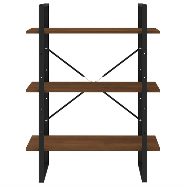 5-kerroksinen Kirjahylly ruskea tammi 80x30x175 cm tekninen puu