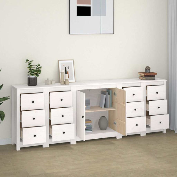 Senkki valkoinen 230x35x80 cm täysi mänty