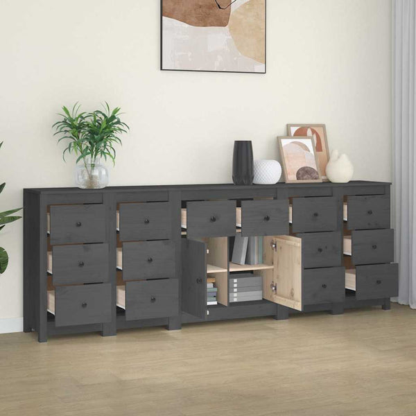 Senkki harmaa 230x35x80 cm täysi mänty