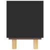 TV-taso musta 80x30x40 cm täysi mänty ja luonnonrottinki