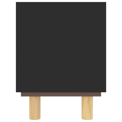 TV-taso musta 80x30x40 cm täysi mänty ja luonnonrottinki
