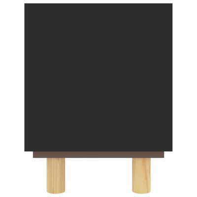 TV-taso musta 105x30x40 cm täysi mänty ja luonnonrottinki