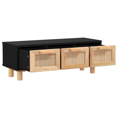 Sohvapöytä musta 80x40x30 cm tekninen puu ja täysi mänty