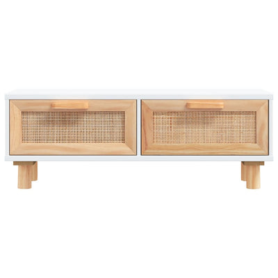 Sohvapöytä valkoinen 80x40x30 cm tekninen puu ja täysi mänty