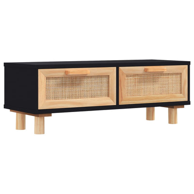 Sohvapöytä musta 80x40x30 cm tekninen puu ja täysi mänty