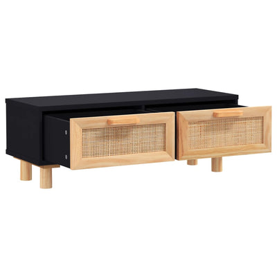 Sohvapöytä musta 80x40x30 cm tekninen puu ja täysi mänty