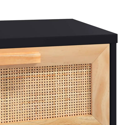 Sohvapöytä musta 80x40x30 cm tekninen puu ja täysi mänty