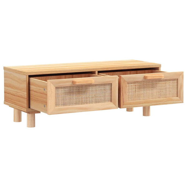 Sohvapöytä ruskea 80x40x30 cm tekninen puu ja täysi mänty