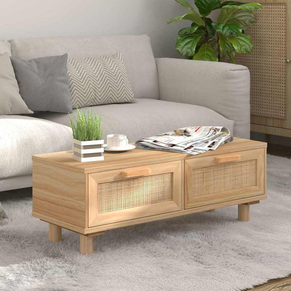 Sohvapöytä ruskea 80x40x30 cm tekninen puu ja täysi mänty