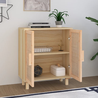 Senkki ruskea 60x30x70 cm täysi mänty ja luonnonrottinki