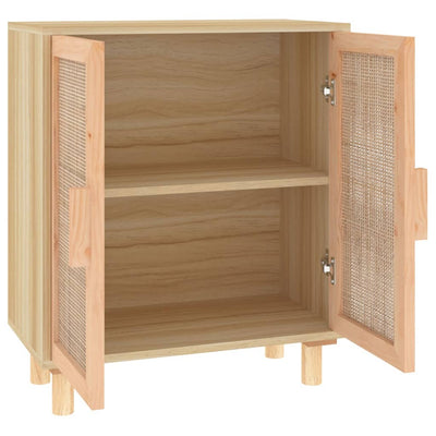 Ruskea senkki Salahoru 60x30x70cm (mänty ja luonnonrottinki)