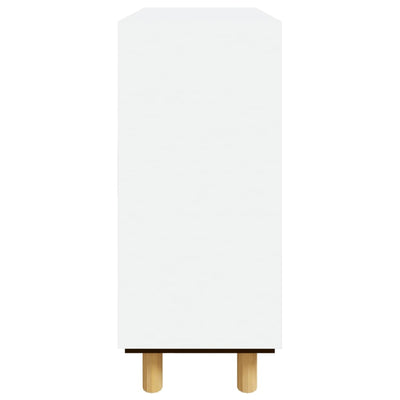 Valkoinen senkki Hutczel 60x30x70cm (mänty ja luonnonrottinki)