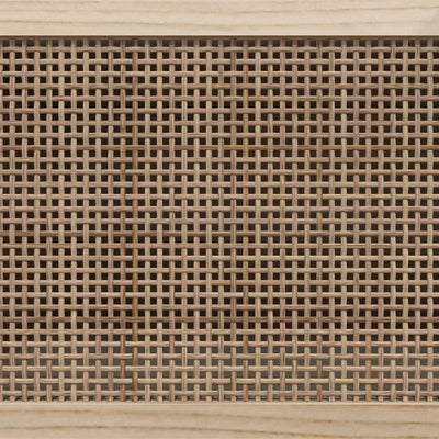 Valkoinen senkki Hutczel 60x30x70cm (mänty ja luonnonrottinki)