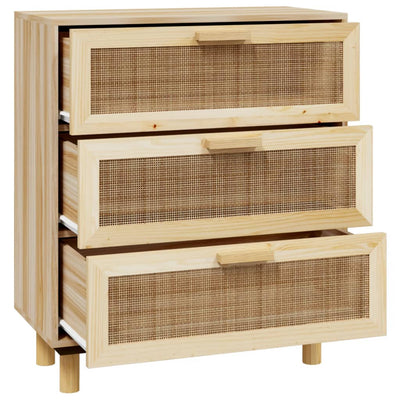 Senkki ruskea 60x30x70 cm täysi mänty ja luonnonrottinki