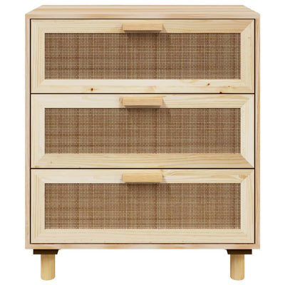 Senkki ruskea 60x30x70 cm täysi mänty ja luonnonrottinki
