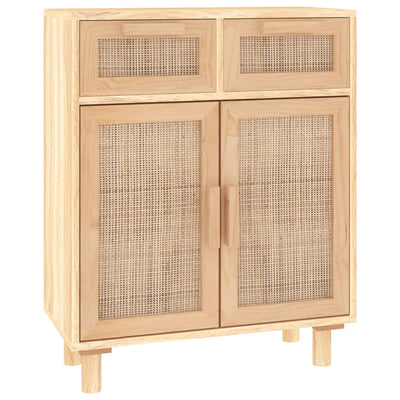 Senkki ruskea 60x30x75 cm täysi mänty ja luonnonrottinki
