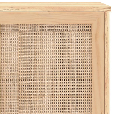 Senkki ruskea 105x30x60 cm täysi mänty ja luonnonrottinki