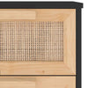 Senkki musta 40x30x90 cm täysi mänty ja luonnonrottinki
