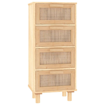 Senkki ruskea 40x30x90 cm täysi mänty ja luonnonrottinki