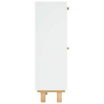 Kenkäkaappi valkoinen 52x25x80 cm tekninen puu/luonnonrottinki