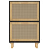 Kenkäkaappi musta 52x25x80 cm tekninen puu/luonnonrottinki