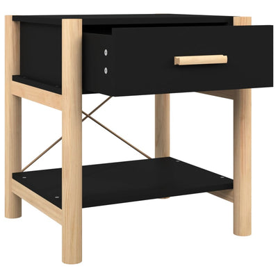 Yöpöydät 2 kpl musta 42x38x45 cm tekninen puu