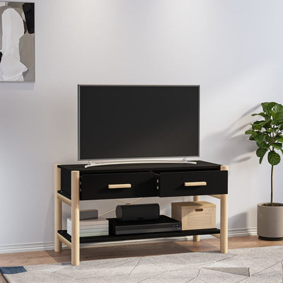 TV-taso musta 82x38x45 cm tekninen puu