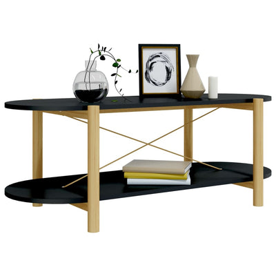 Sohvapöytä musta 110x48x40 cm tekninen puu