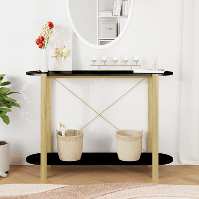 Konsolipöytä musta 110x38x75 cm tekninen puu