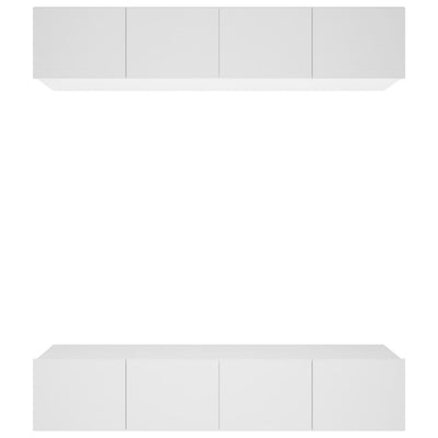 TV-kaapit 4 kpl valkoinen 80x30x30 cm tekninen puu