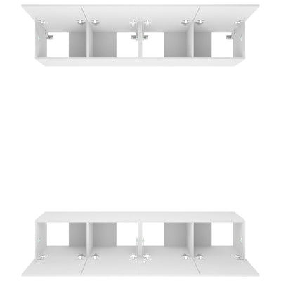 TV-kaapit 4 kpl valkoinen 80x30x30 cm tekninen puu