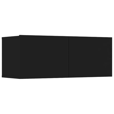 TV-kaapit 4 kpl musta 80x30x30 cm tekninen puu