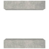 TV-kaapit 4 kpl betoninharmaa 80x30x30 cm tekninen puu