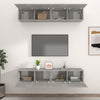 TV-kaapit 4 kpl betoninharmaa 80x30x30 cm tekninen puu