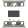 TV-kaapit 4 kpl betoninharmaa 80x30x30 cm tekninen puu