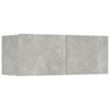 TV-kaapit 4 kpl betoninharmaa 80x30x30 cm tekninen puu