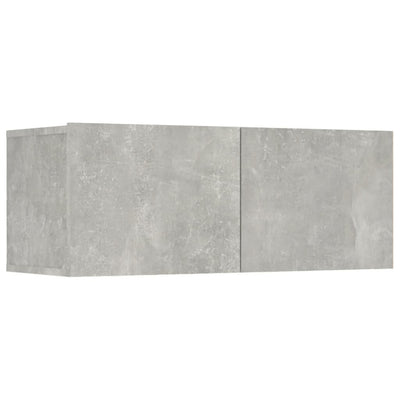 TV-kaapit 4 kpl betoninharmaa 80x30x30 cm tekninen puu