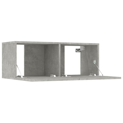 TV-kaapit 4 kpl betoninharmaa 80x30x30 cm tekninen puu