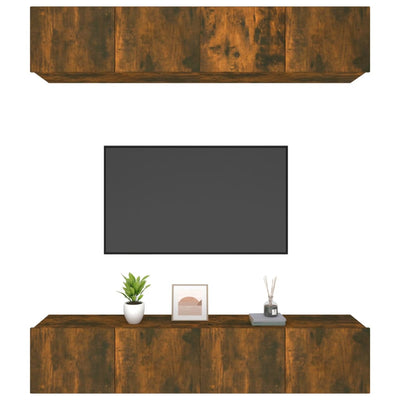 TV-kaapit 4 kpl savutammi 80x30x30 cm tekninen puu