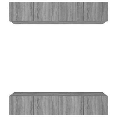TV-kaapit 4 kpl harmaa Sonoma 80x30x30 cm tekninen puu