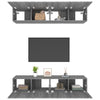 TV-kaapit 4 kpl harmaa Sonoma 80x30x30 cm tekninen puu