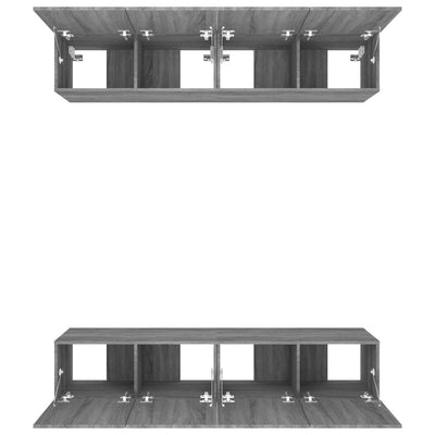 TV-kaapit 4 kpl harmaa Sonoma 80x30x30 cm tekninen puu