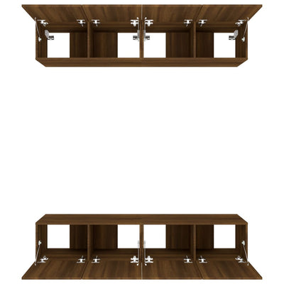 TV-kaapit 4 kpl ruskea tammi 80x30x30 cm tekninen puu